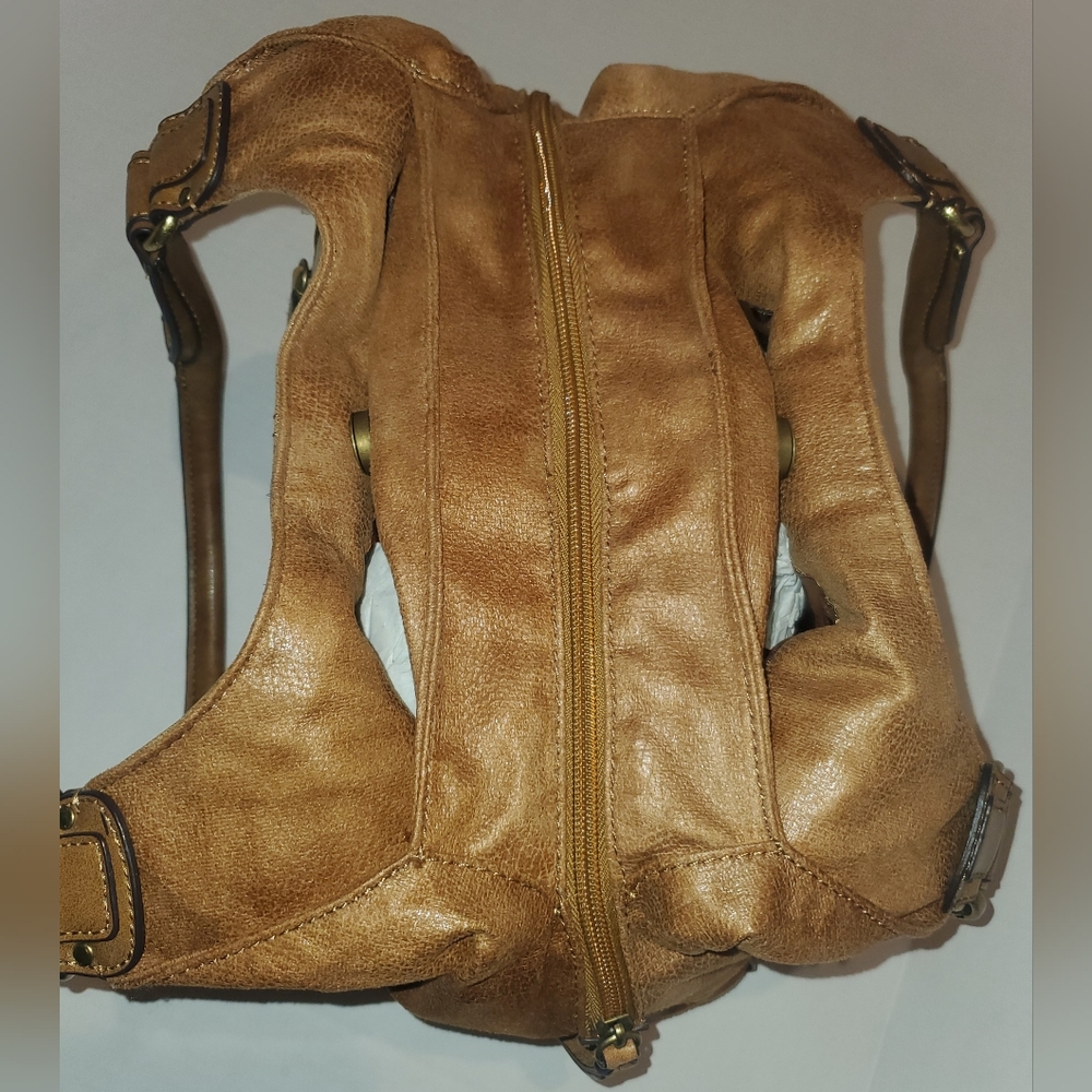 Tignanello Leather Satchel Handbag Cognac Color - Picture 6 of 17